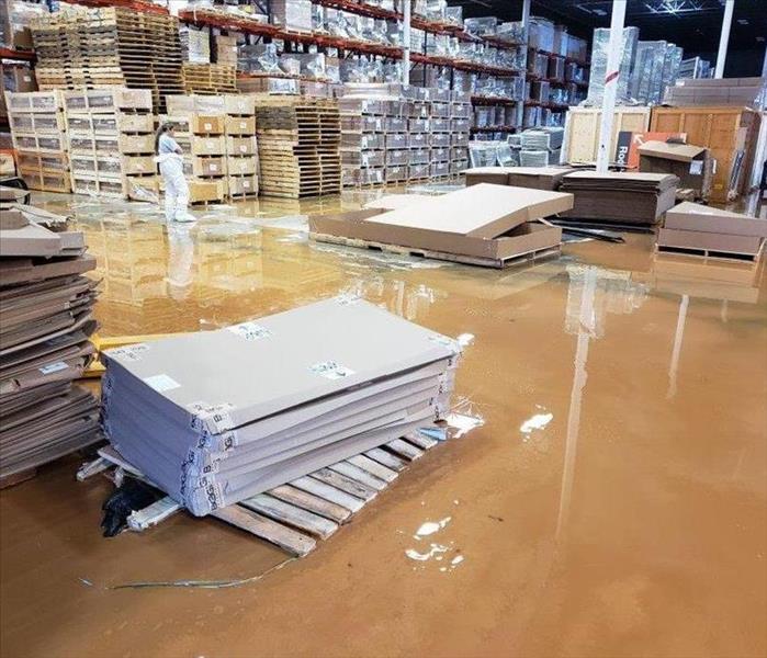 Warehouse in Acworth, GA flooded due to heavy rains